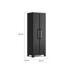 Armadi Da Esterno > Dmora Armadio in plastica 2 ante 65x182h cm - Terrebonne Nero