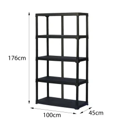 Scaffali|Armadi Da Esterno > Dmora Armadio in plastica antracite 100x176h cm - Aurelian Nero Antracite