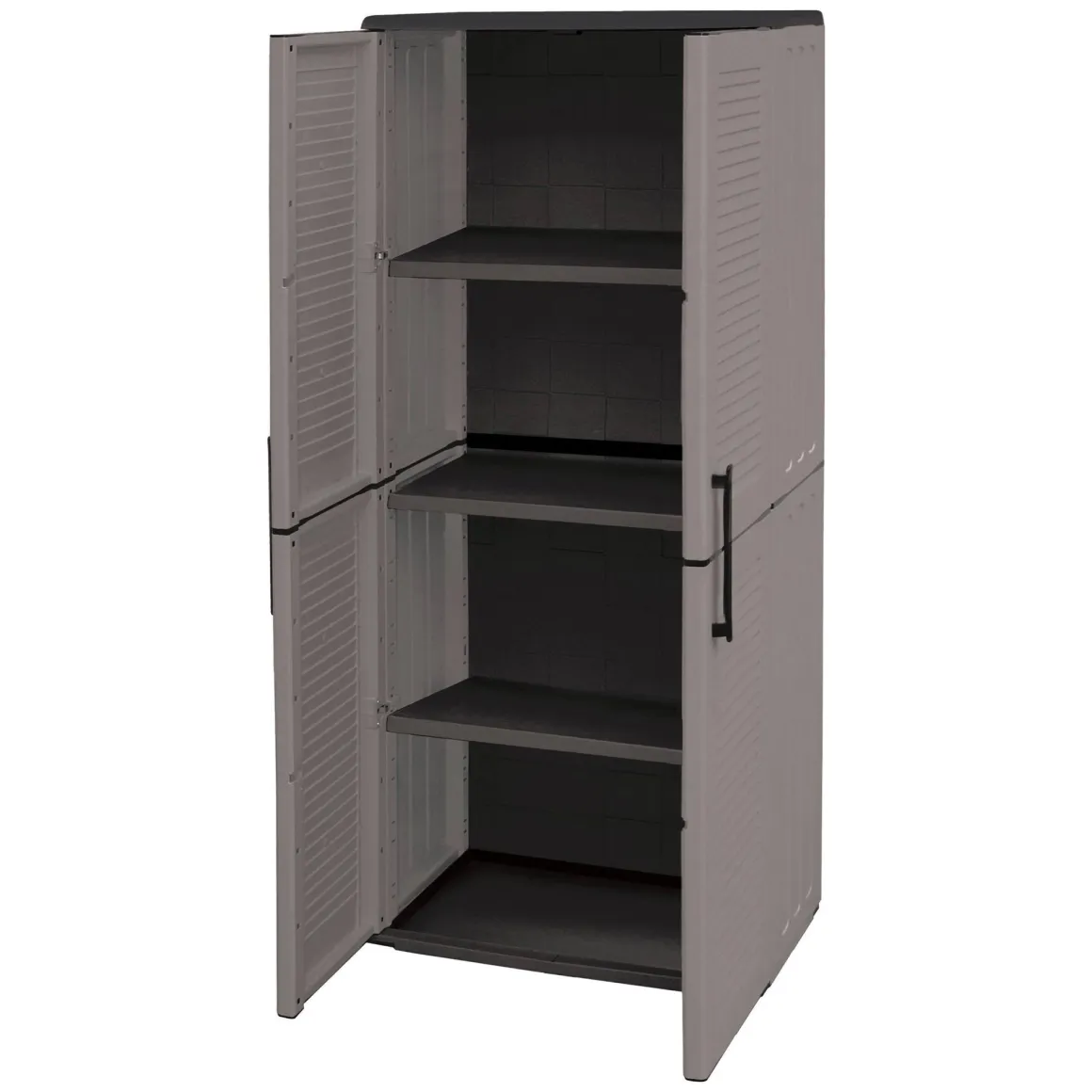 Armadio in plastica impermeabile grigio e nero 68x163h cm - Akina