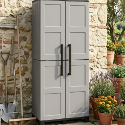 Armadio in plastica resistente raggi UV grigio chiaro e nero 68x169h cm - Askan
