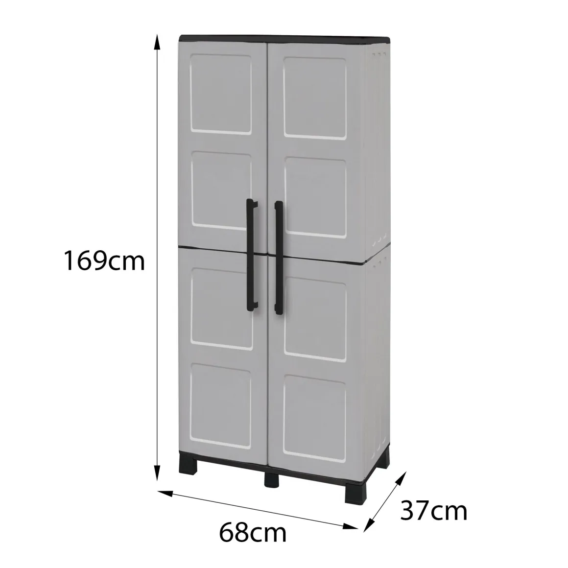 Armadio in plastica resistente raggi UV grigio chiaro e nero 68x169h cm - Askan