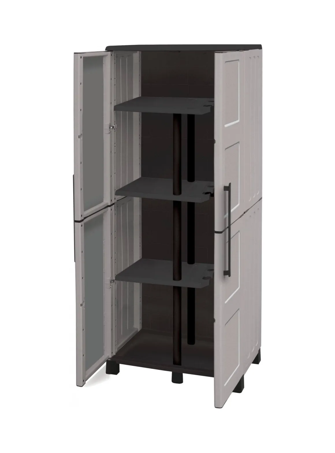Armadio in plastica resistente raggi UV grigio chiaro e nero 68x169h cm - Askan