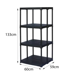 Scaffali|Armadi Da Esterno > Dmora Armadio in plastica ripiani regolabili antracite 60x133h cm - Akay Nero Antracite