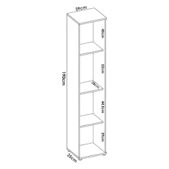 Armadio legno bagno 39x190h cm - Arrow