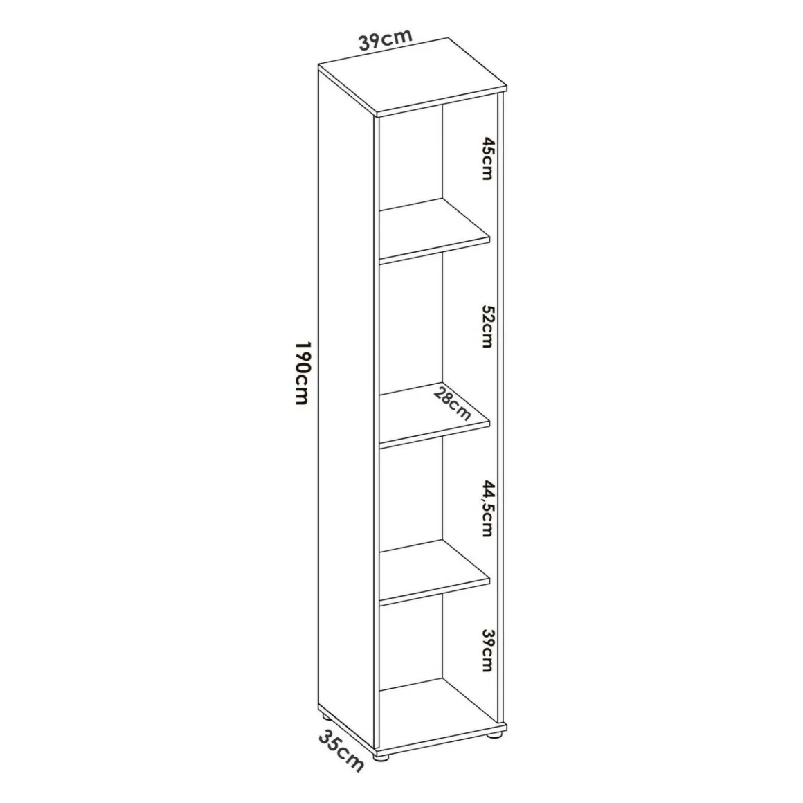 Armadio legno bagno 39x190h cm - Arrow