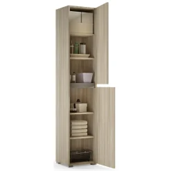 Armadi Multiuso 2 Ante|Camera Da Letto > Dmora Armadio legno chiaro multiuso 45x195h cm - Daisuke Marrone Olmo