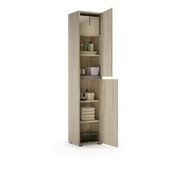 Armadi Multiuso 2 Ante|Camera Da Letto > Dmora Armadio legno chiaro multiuso 45x195h cm - Daisuke Marrone Olmo
