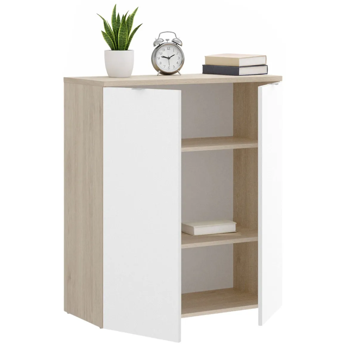 Armadio legno e bianco lucido ante battenti 79x96h cm - Alicha