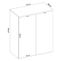 Armadio legno e bianco lucido ante battenti 79x96h cm - Alicha