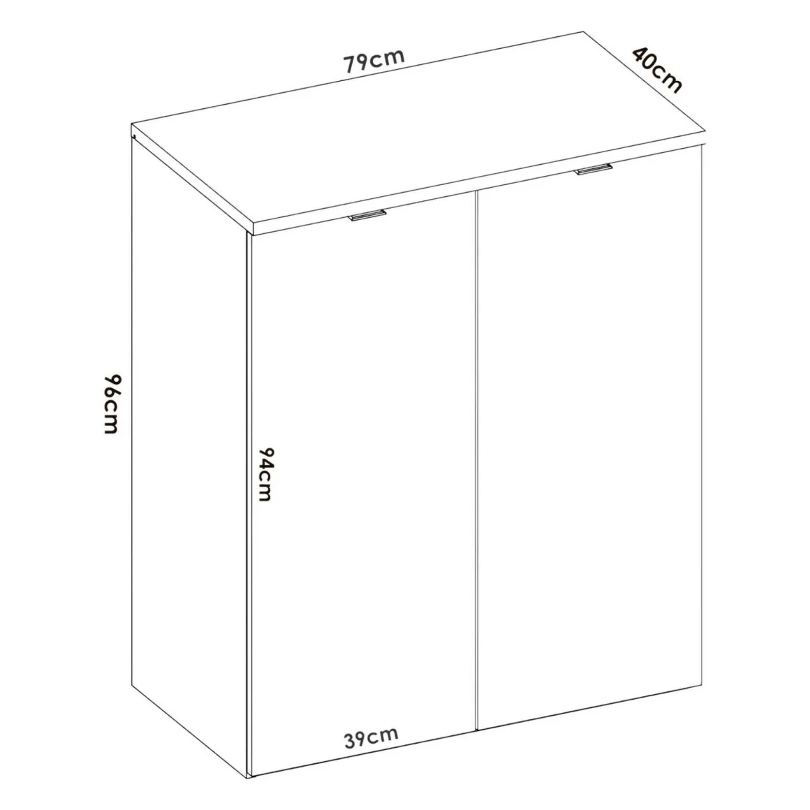 Armadio legno e bianco lucido ante battenti 79x96h cm - Alicha