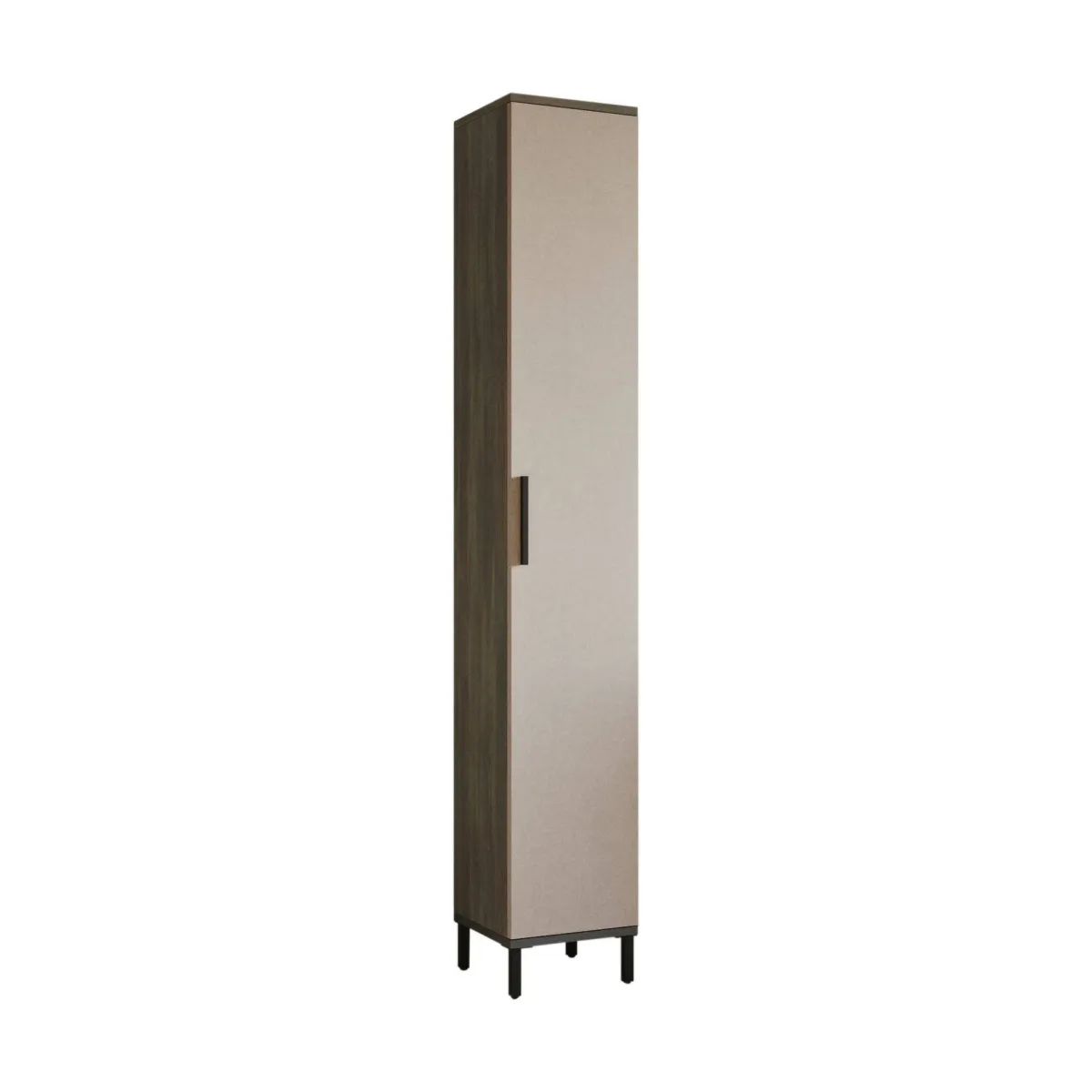 Armadi Multiuso 1 Anta > Dmora Armadio marrone e antracite slim 29x183h cm - Eusebe Nero, Marrone Antracite