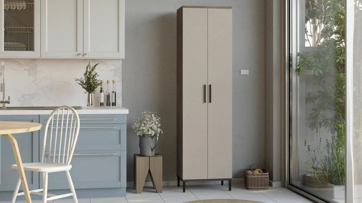 Armadio marrone e grigio salvaspazio 50x183h cm - Albizia