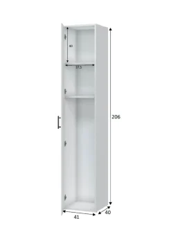 Armadi Multiuso 1 Anta > Dmora Armadio Multiuso 1 Anta 2 Ripiani Apertura Battente 41x206h cm, Un'anta - Crucoli Bianco