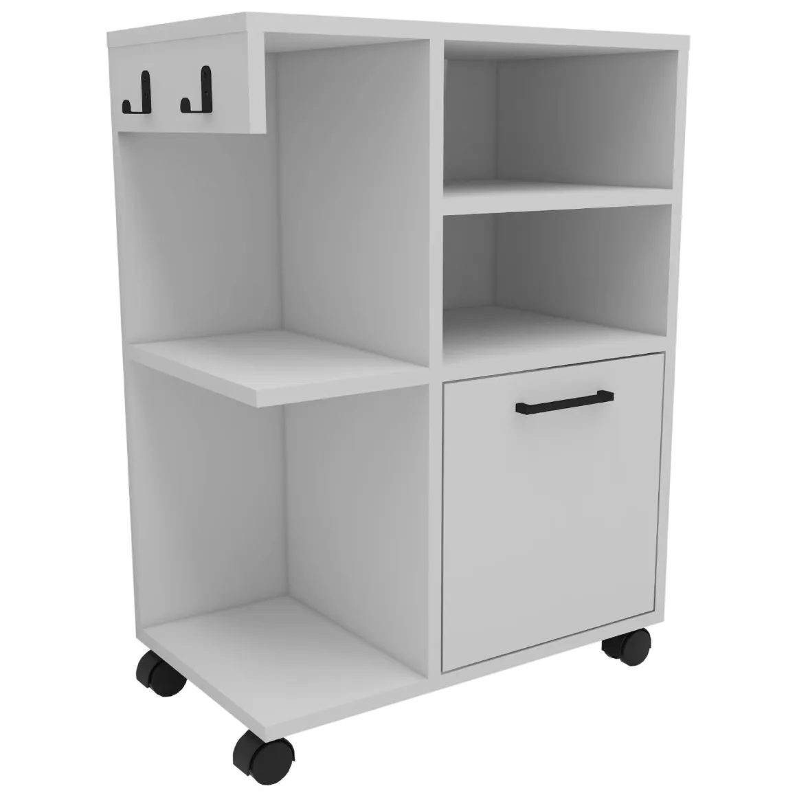 Armadio Multiuso 1 Anta Bianco 5 Ripiani Un'anta 81x60h cm, 5 Vani - Fornelli