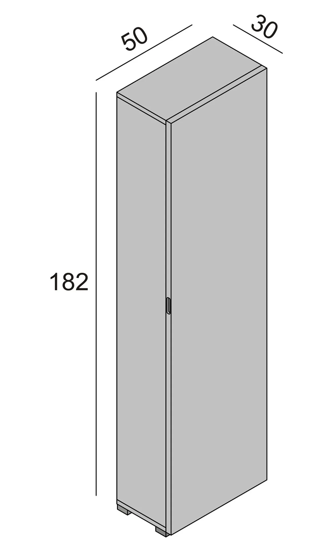 Armadio Multiuso 1 Anta Bianco Beige 7 Ripiani Un'anta 50x182h cm, Apertura Battente - Cansano