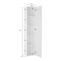 Armadi Multiuso 1 Anta > Dmora Armadio Multiuso 1 Anta 4 Ripiani Apertura Battente 40x180h cm, Un'anta - Neto Grigio Antracite