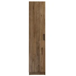 Armadio Multiuso 1 Anta Marrone Noce 3 Ripiani Un'anta 40x182h cm, 4 Vani - Canelli