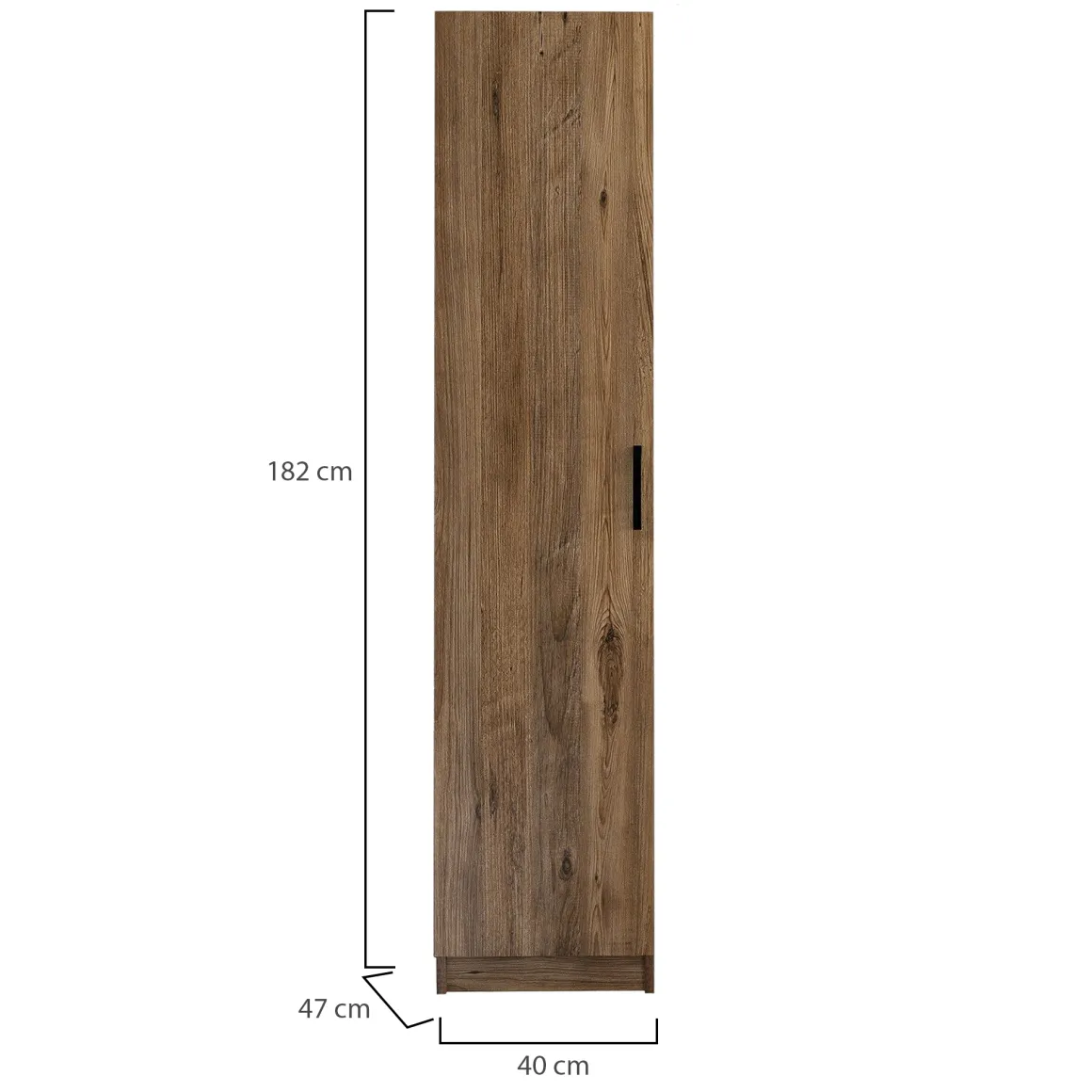 Armadi Multiuso 1 Anta > Dmora Armadio Multiuso 1 Anta 4 Ripiani Un'anta 40x201h cm, Intaglio Geometrico - Felitto Marrone Noce