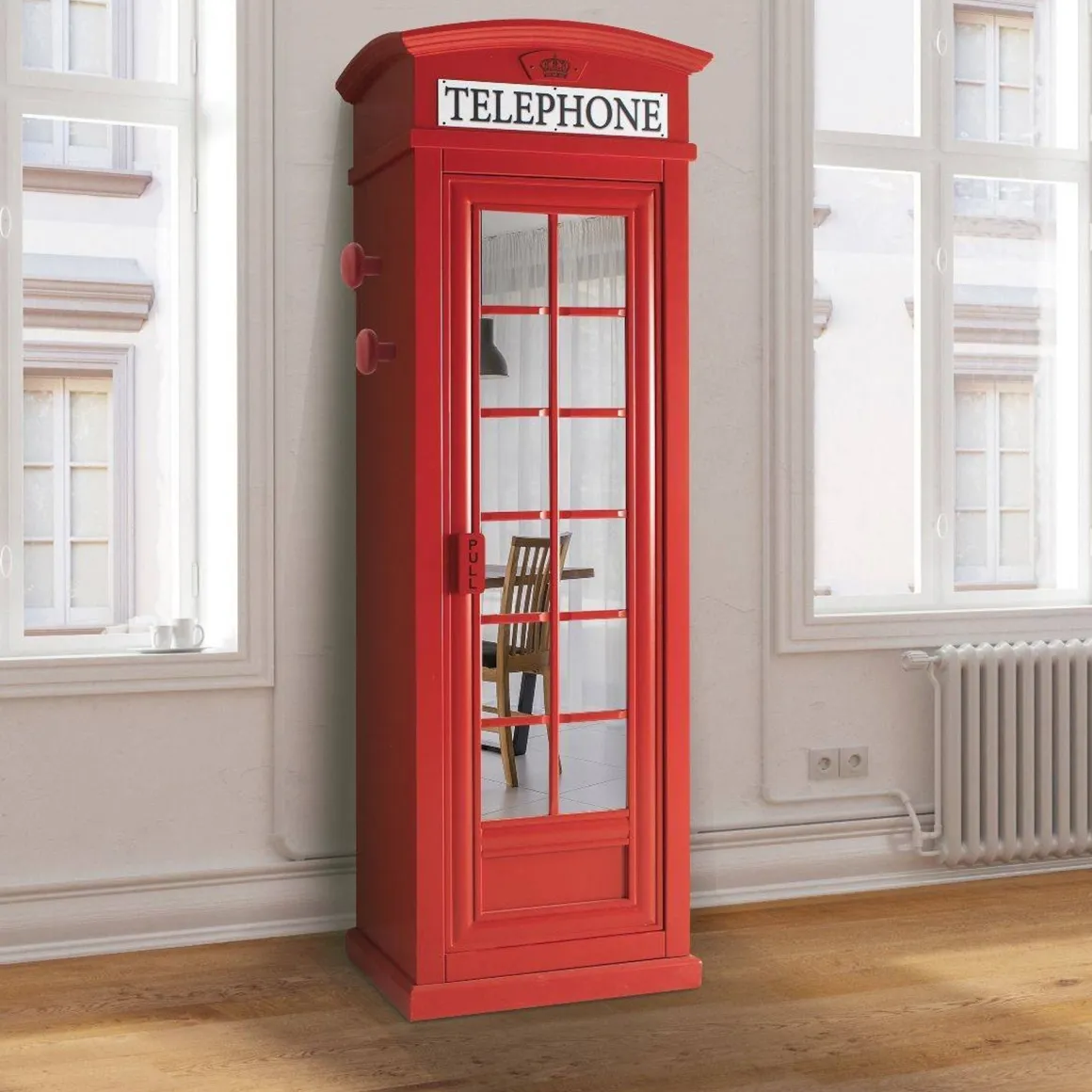 Armadio Multiuso 1 Anta Rosso Beige 2 Ripiani Appendiabiti 68x215h cm, Cassetti - Pachino