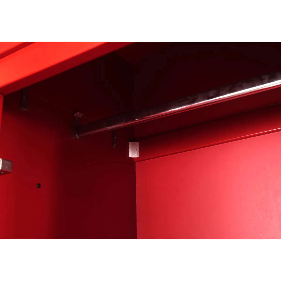 Armadio Multiuso 1 Anta Rosso Beige 2 Ripiani Appendiabiti 68x215h cm, Cassetti - Pachino