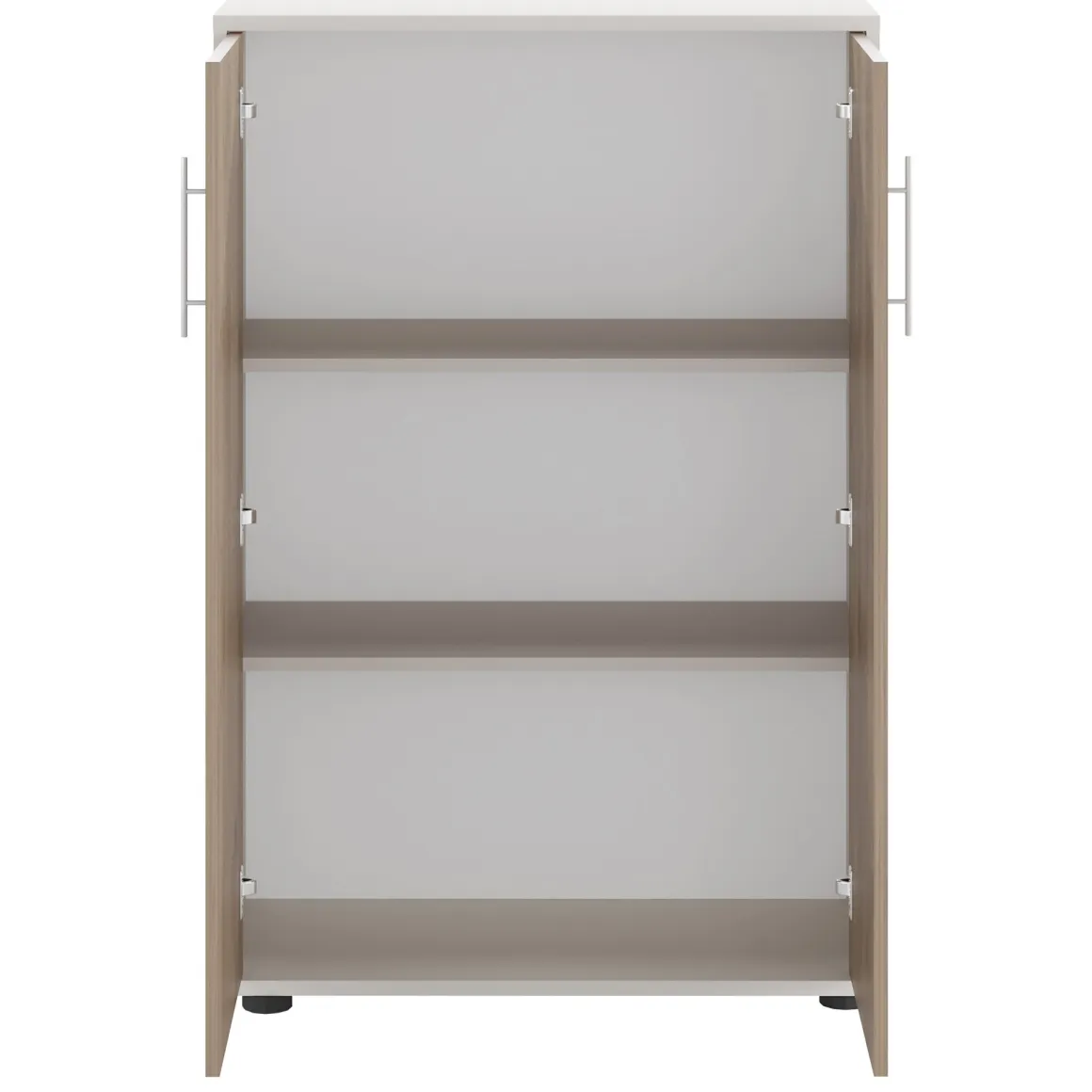 Armadio Multiuso 2 Ante Beige Marrone Noce 2 Ripiani 2 Ante 79x118h cm, 3 Vani - Parabita