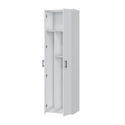 Armadio Multiuso 2 Ante Bianco 2 Ripiani Apertura Battente 60x206h cm, 2 Ante - Strevi
