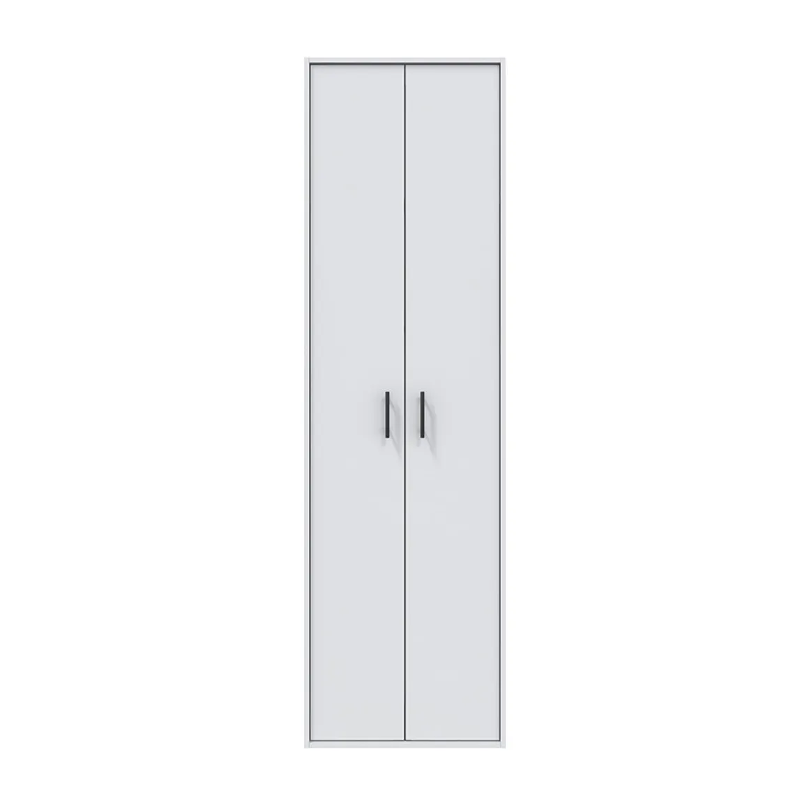 Armadio Multiuso 2 Ante Bianco 2 Ripiani Apertura Battente 60x206h cm, 2 Ante - Strevi