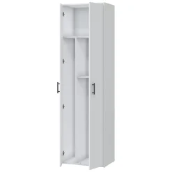 Armadio Multiuso 2 Ante Bianco 2 Ripiani Apertura Battente 60x206h cm, 2 Ante - Strevi