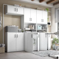 Armadio Multiuso 2 Ante Bianco 3 Ripiani Apertura Battente 73x206h cm, 2 Ante - Delebio