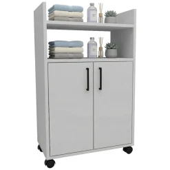 Armadio Multiuso 2 Ante Bianco 4 Ripiani 2 Ante 60x97h cm, 3 Vani - Marzi