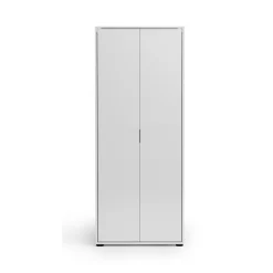 Armadio Multiuso 2 Ante Bianco Lucido Cassetti 6 Ripiani 72.5x180h cm, 2 Ante - Angitola