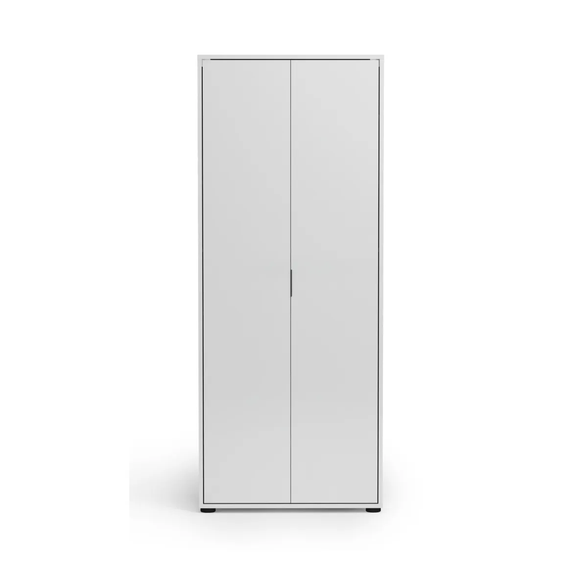 Armadio Multiuso 2 Ante Bianco Lucido Cassetti 6 Ripiani 72.5x180h cm, 2 Ante - Angitola
