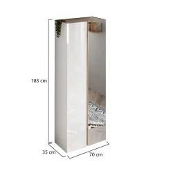 Armadi Multiuso 2 Ante > Dmora Armadio Multiuso 2 Ante un Ripiano Apertura Battente 80x34h cm, 3 Ante - Vergemoli Bianco