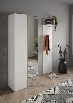 Armadi Multiuso 2 Ante > Dmora Armadio Multiuso 2 Ante un Ripiano Apertura Battente 80x34h cm, 3 Ante - Vergemoli Bianco