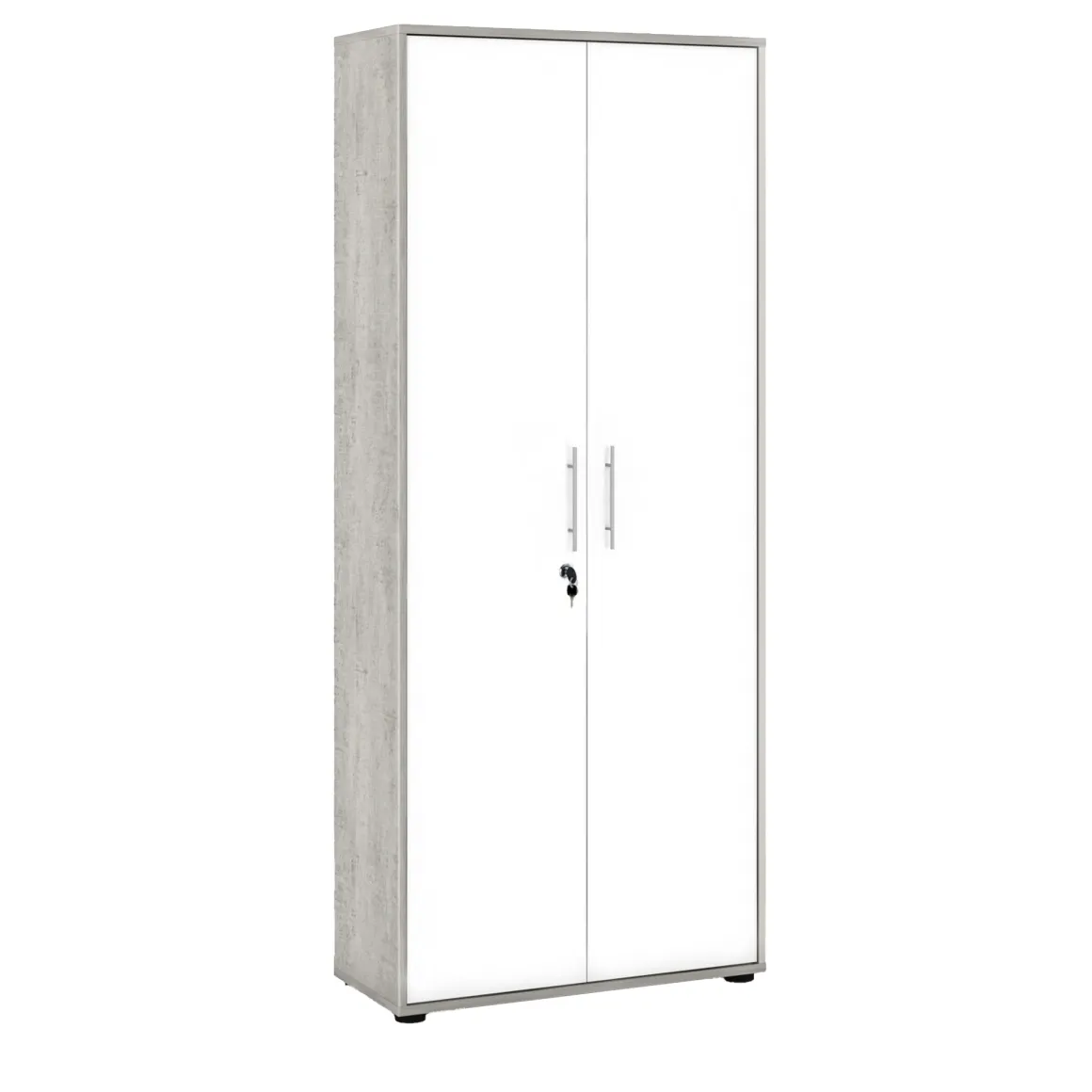 Armadio multiuso 2 ante Dpazzin, 79x34h188 cm, Bianco e Cemento