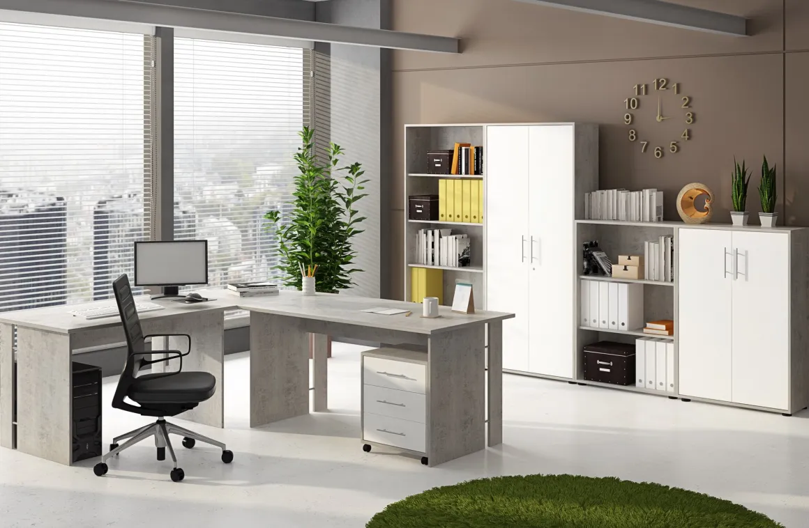 Armadio multiuso 2 ante Dpazzin, 79x34h188 cm, Bianco e Cemento