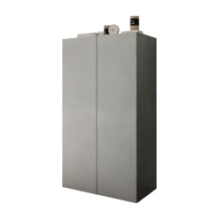 Armadi Multiuso 2 Ante > Dmora Armadio Multiuso 2 Ante Grigio Cemento Bianco Cassetti 4 Ripiani 79x118h cm, 2 Ante - Parabita Bianco, Grigio Cemento