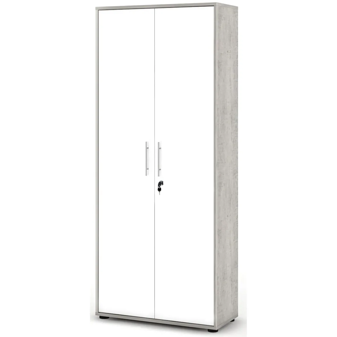 Armadi Multiuso 2 Ante > Dmora Armadio Multiuso 2 Ante 5 Ripiani 2 Ante 45x195h cm, Gola per Apertura Ante Made in Italy - Daisuke Grigio Chiaro