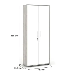 Armadi Multiuso 2 Ante > Dmora Armadio Multiuso 2 Ante 5 Ripiani 2 Ante 45x195h cm, Gola per Apertura Ante Made in Italy - Daisuke Grigio Chiaro