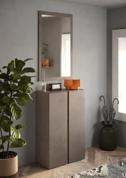 Armadio Multiuso 2 Ante Marrone Bronzo 5 Ripiani Apertura Manuale 70x111h cm, 2 Ante - Predore
