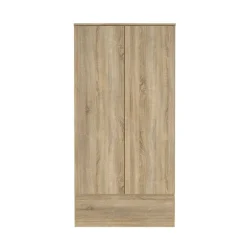 Armadio Multiuso 2 Ante Marrone Maniglie Incluse Materiale Anta in Legno Nobilitato 98.9x200.6h cm, Materiale Ripiano in Legno Nobilitato - Germano