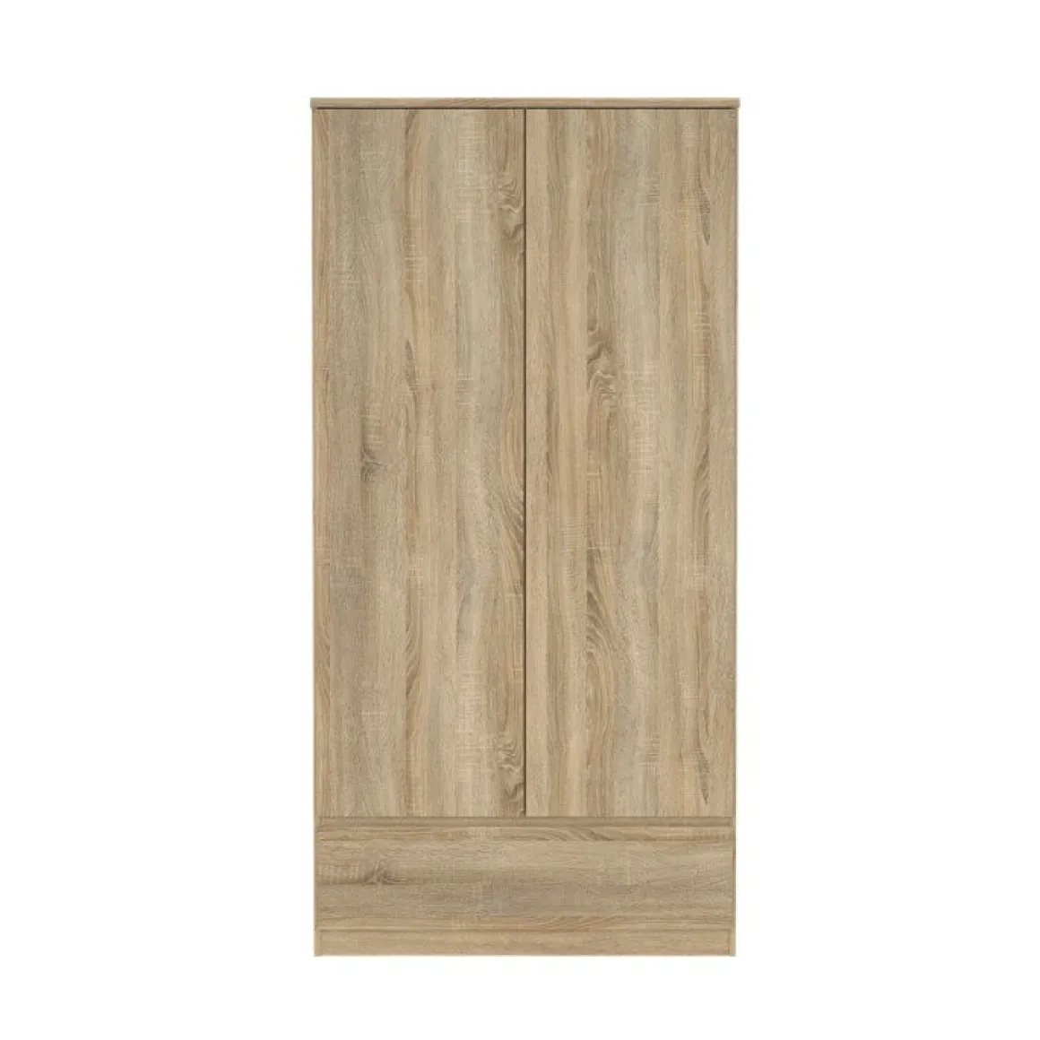 Armadio Multiuso 2 Ante Marrone Maniglie Incluse Materiale Anta in Legno Nobilitato 98.9x200.6h cm, Materiale Ripiano in Legno Nobilitato - Germano