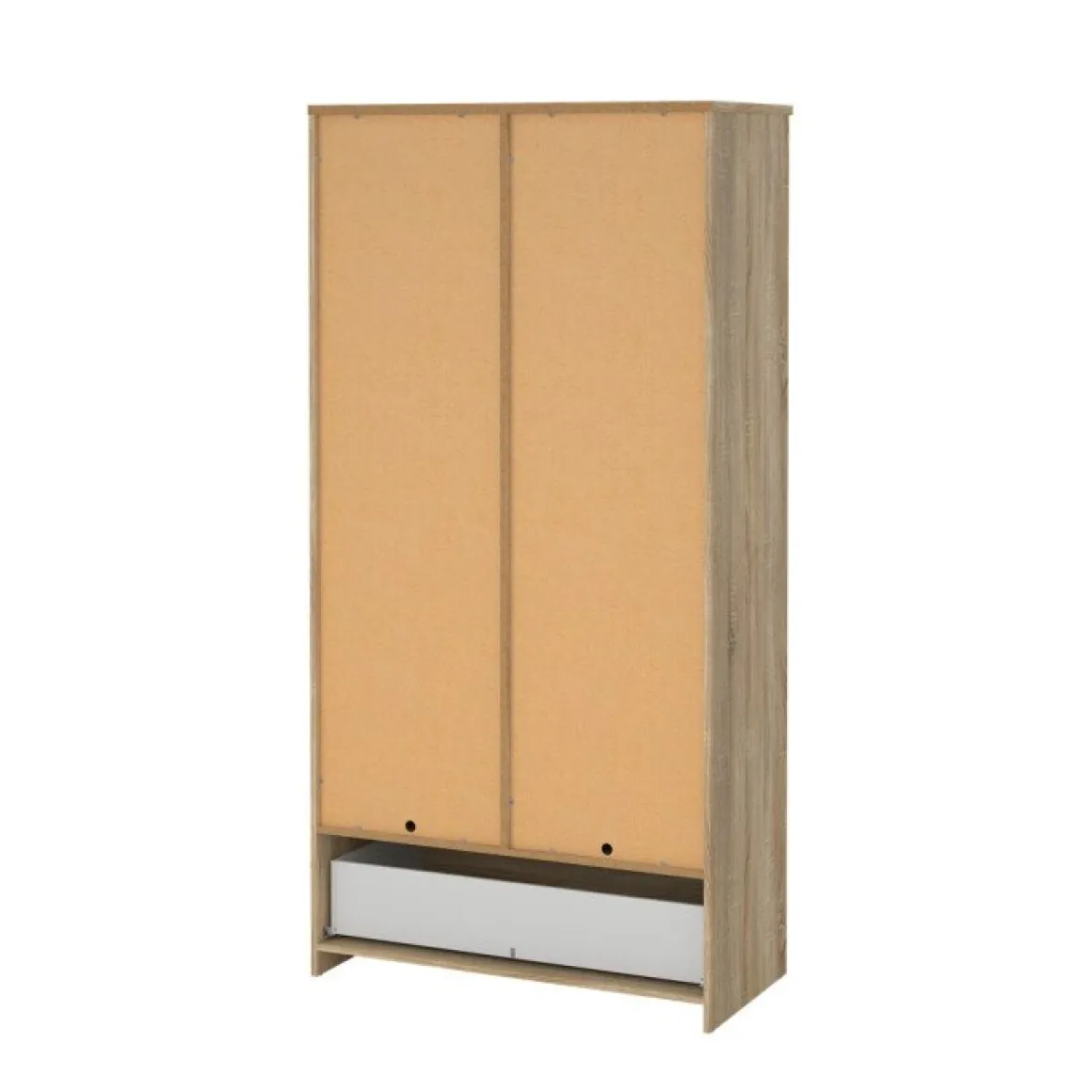 Armadio Multiuso 2 Ante Marrone Maniglie Incluse Materiale Anta in Legno Nobilitato 98.9x200.6h cm, Materiale Ripiano in Legno Nobilitato - Germano