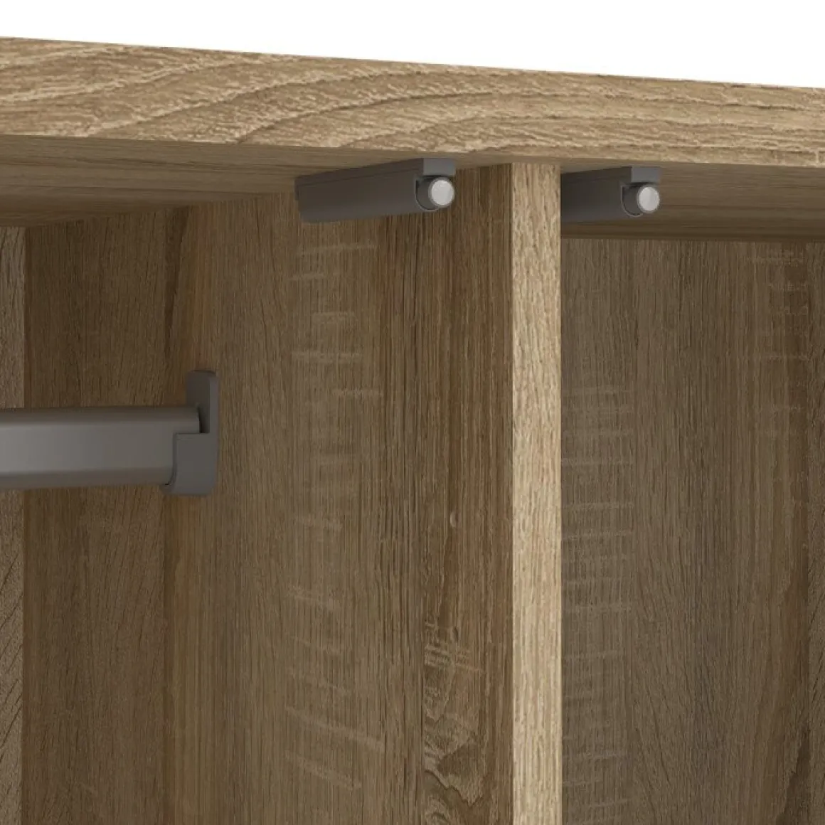 Armadio Multiuso 2 Ante Marrone Maniglie Incluse Materiale Anta in Legno Nobilitato 98.9x200.6h cm, Materiale Ripiano in Legno Nobilitato - Germano