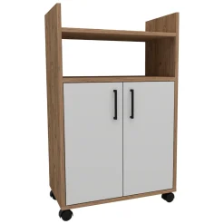 Armadio Multiuso 2 Ante Marrone Rovere 4 Ripiani 2 Ante 60x97h cm, 3 Vani - Marzi