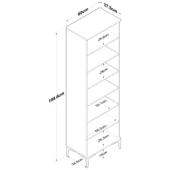 Armadi Multiuso 2 Ante > Dmora Armadio Multiuso 2 Ante 70x189h cm, 5 Ripiani - Pazzano Marrone Rovere