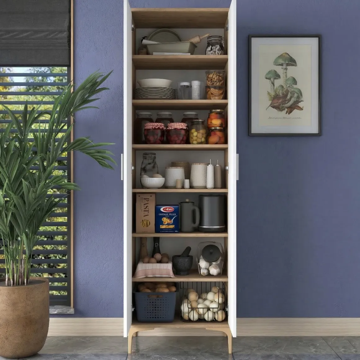 Armadi Multiuso 2 Ante > Dmora Armadio Multiuso 2 Ante 70x189h cm, 5 Ripiani - Pazzano Marrone Rovere
