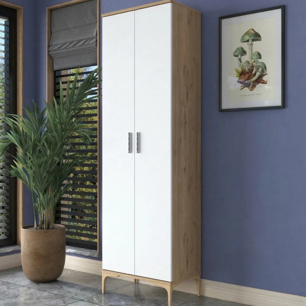 Armadi Multiuso 2 Ante > Dmora Armadio Multiuso 2 Ante 70x189h cm, 5 Ripiani - Pazzano Marrone Rovere