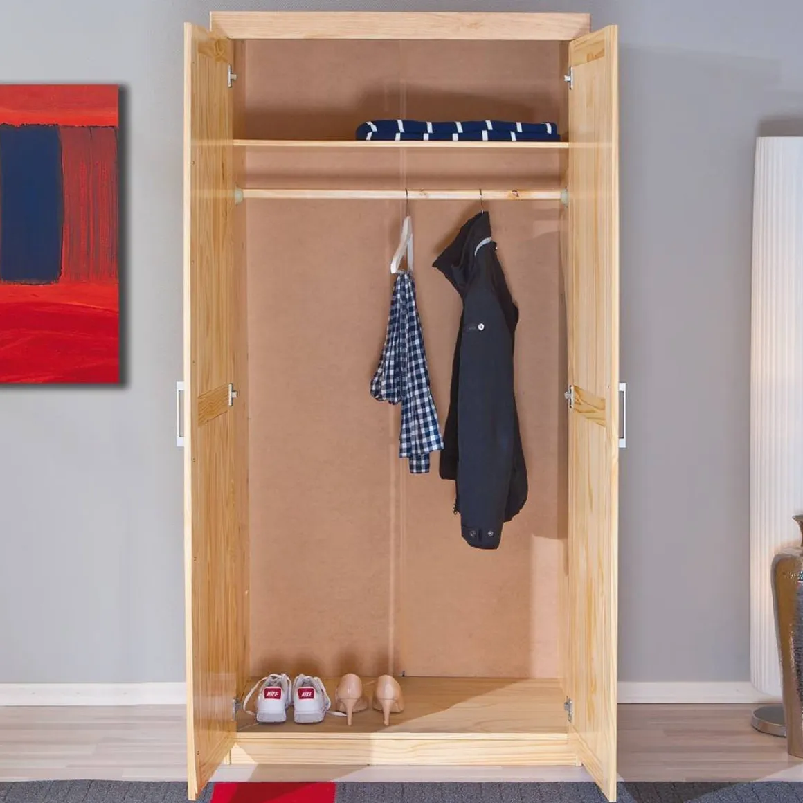 Armadi Multiuso 2 Ante > Dmora Armadio Multiuso 2 Ante Marrone Rovere Nero Antracite Cassetti 4 Ripiani 79x118h cm, 2 Ante - Parabita Nero Antracite, Marrone Rovere