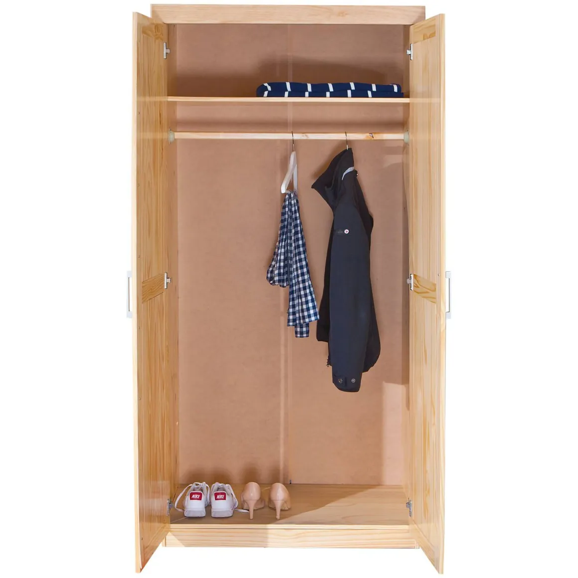 Armadi Multiuso 2 Ante > Dmora Armadio Multiuso 2 Ante Marrone Rovere Nero Antracite Cassetti 4 Ripiani 79x118h cm, 2 Ante - Parabita Nero Antracite, Marrone Rovere